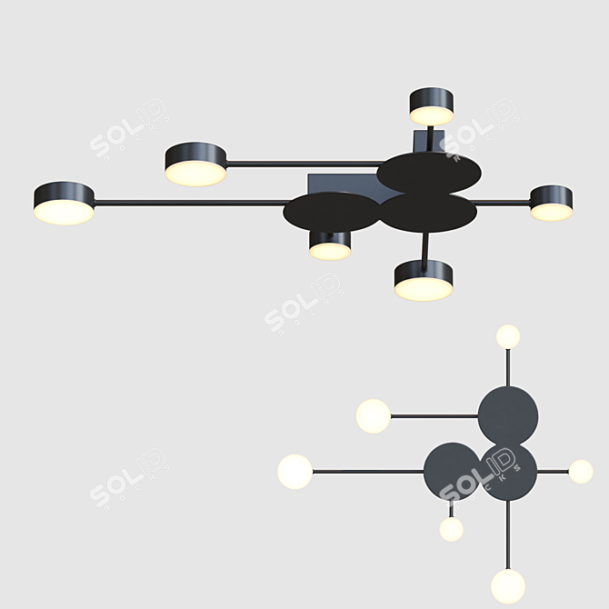 Scandinavian Style LED Ceiling Chandelier 3D model image 1