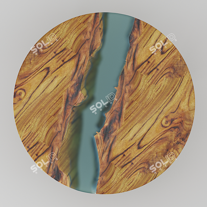 Rustic River Slab Table 3D model image 3