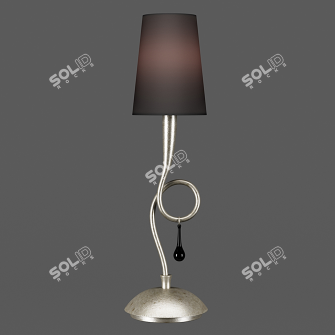 Mantra PAOLA Table Lamp: Elegant Silver Desk Lighting 3D model image 1