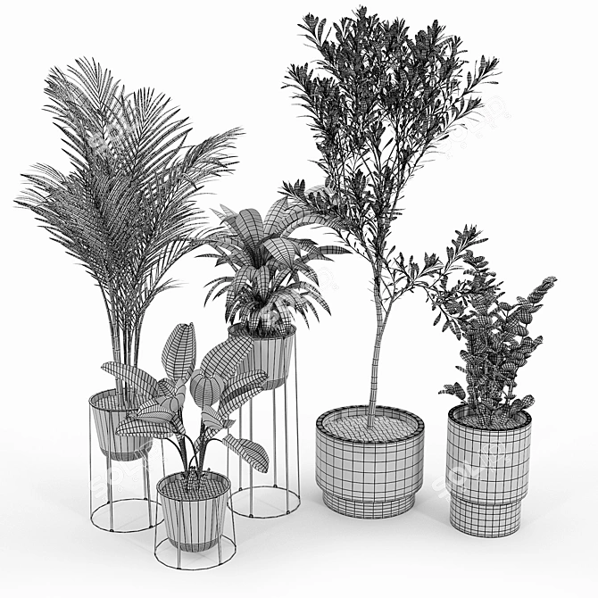 Modern Tower Plant Pots 3D model image 3