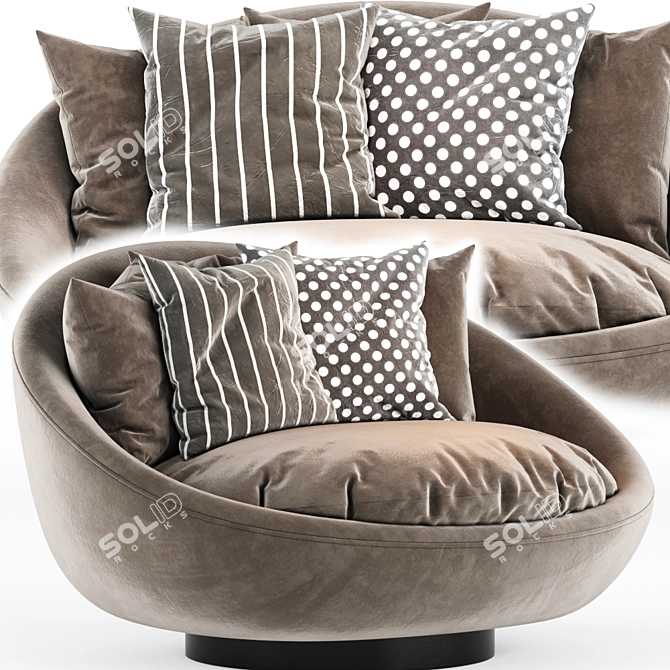 Cozy Retreat: Lacoon Lounge Chairs 3D model image 1