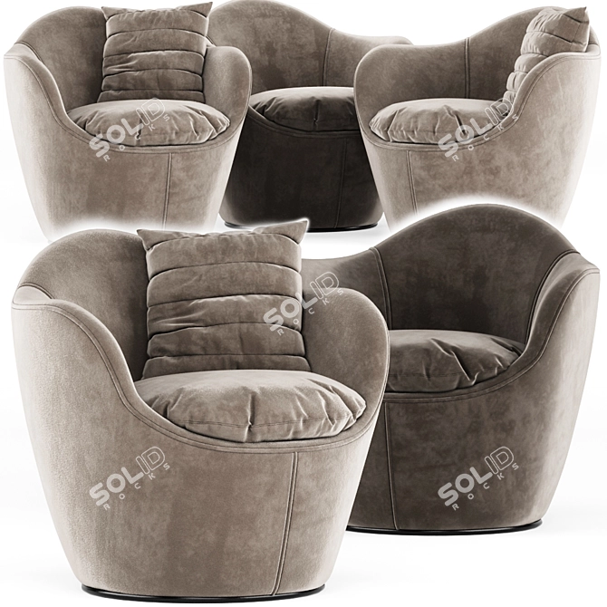 Elegant Swivel Chair 3D model image 1