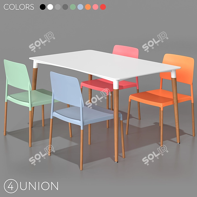 Modern BC-8086 Chairs and Tables 3D model image 1