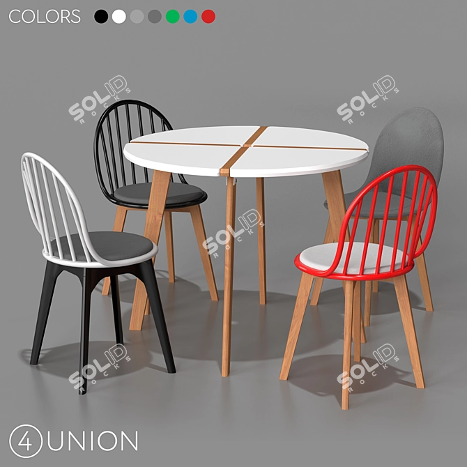 Modern Dining Set BC-8328B 3D model image 1