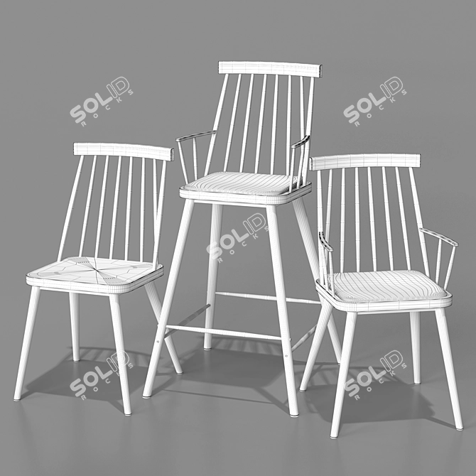 Elegant Bar Stools BC-8311 3D model image 2