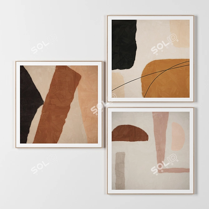 Wooden Frame Collection: 3 Frames 3D model image 1