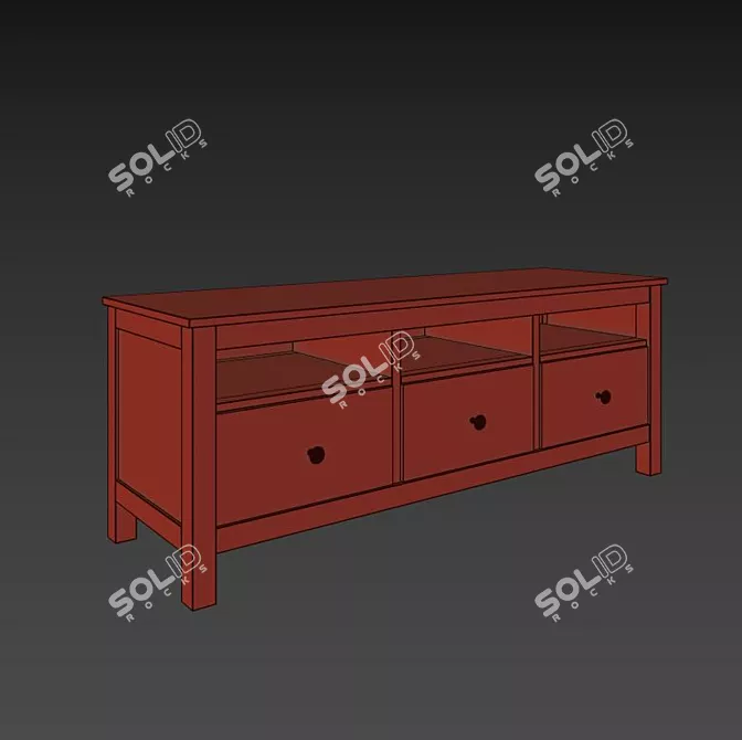 IKEA Hemnes TV Bench - Elegant Storage Solution 3D model image 2