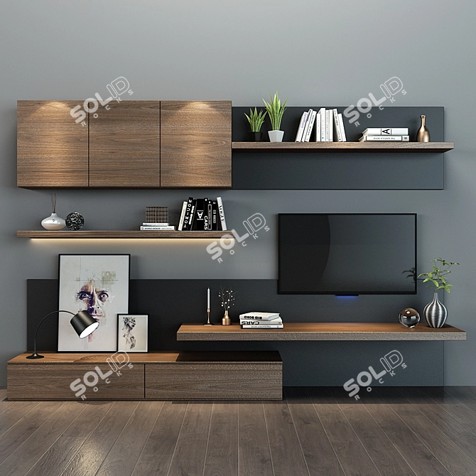 Minimalist TV Shelf 45 3D model image 1