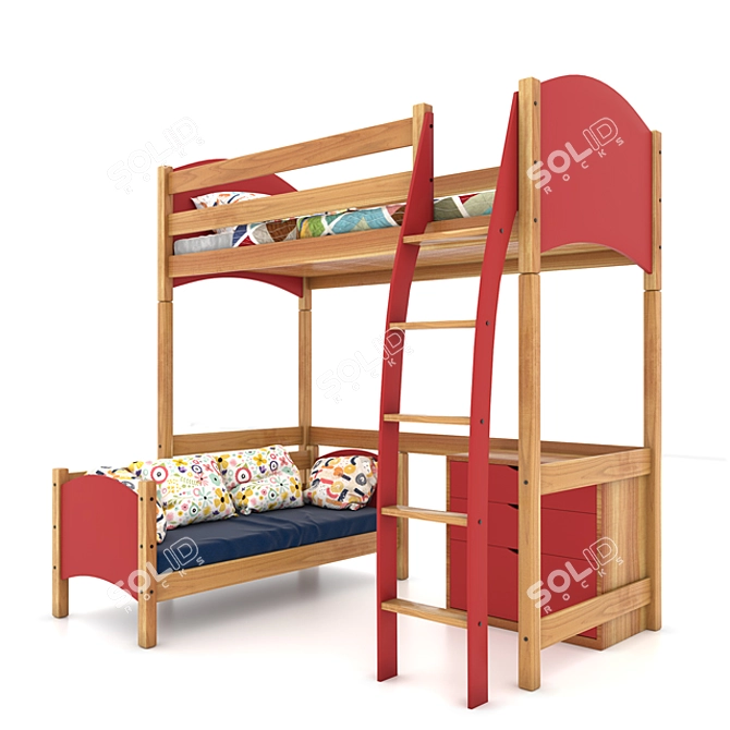 CozyDream Kids Bed 3D model image 1