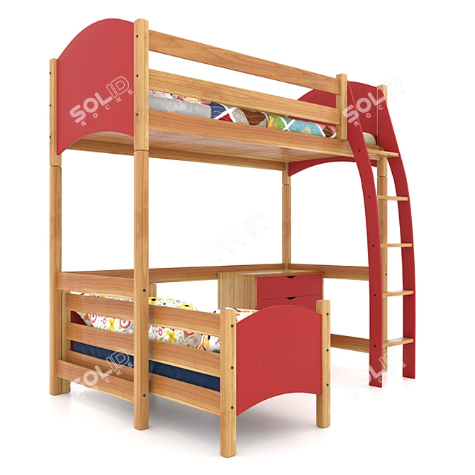 CozyDream Kids Bed 3D model image 2