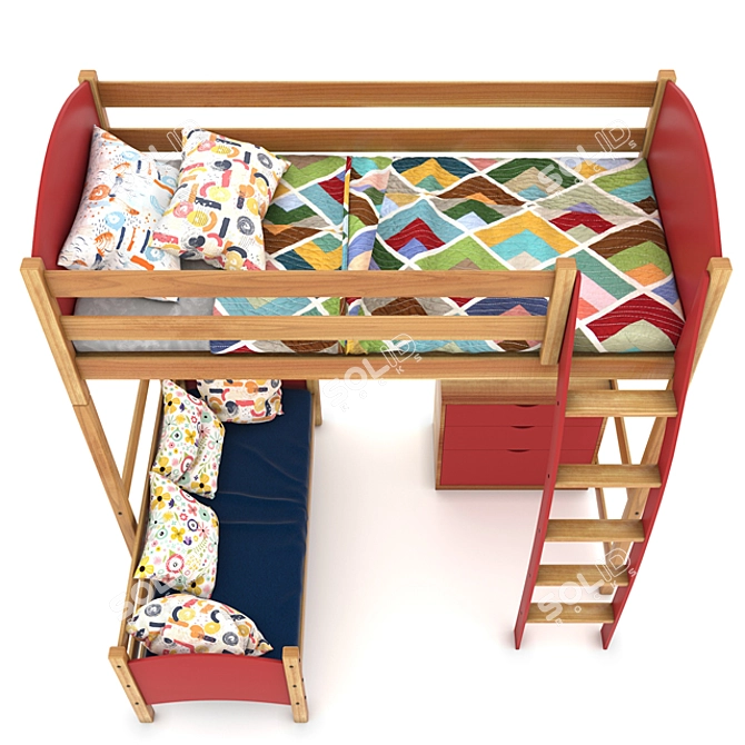 CozyDream Kids Bed 3D model image 3