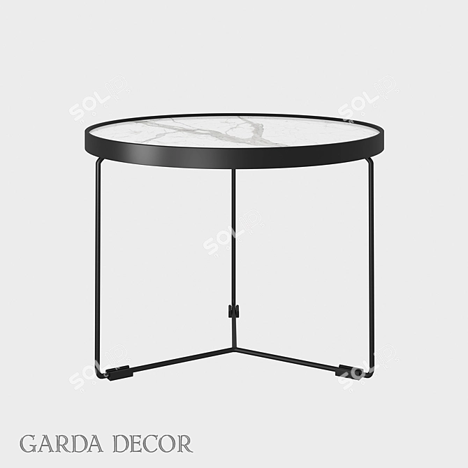 Contemporary Marble Metal Coffee Table 3D model image 1