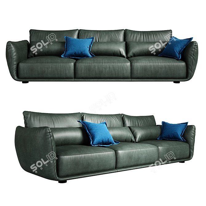 Modern Cierre Clift Sectional: 311x85x103 3D model image 1