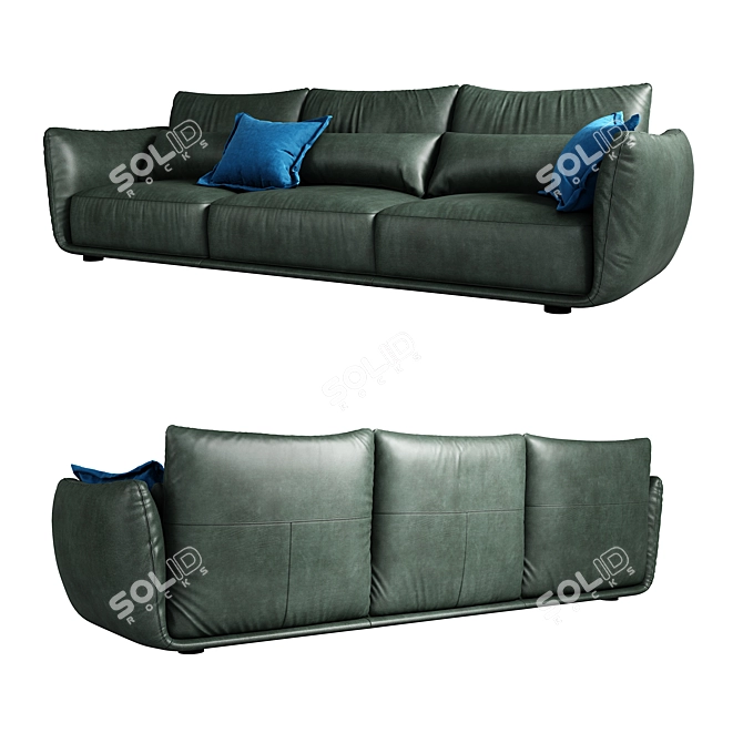 Modern Cierre Clift Sectional: 311x85x103 3D model image 2