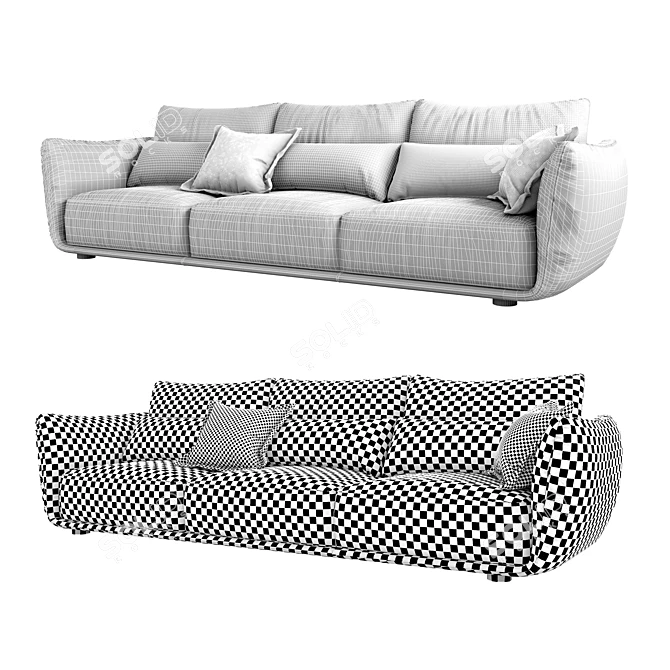 Modern Cierre Clift Sectional: 311x85x103 3D model image 3