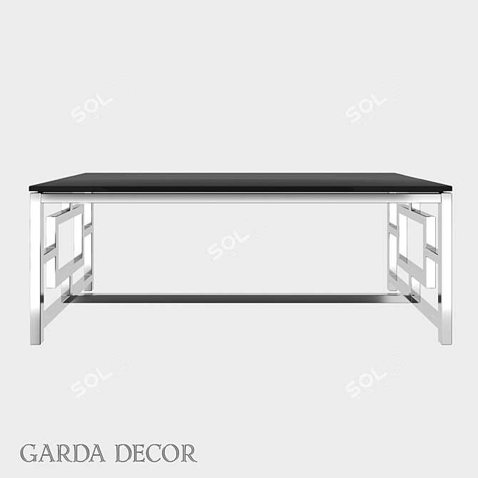 Sleek Black Glass Coffee Table 3D model image 1