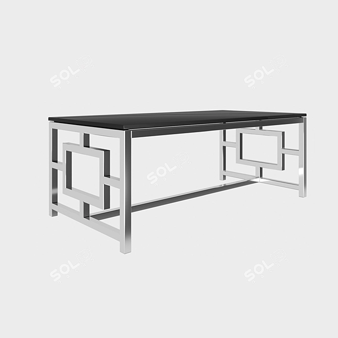 Sleek Black Glass Coffee Table 3D model image 2