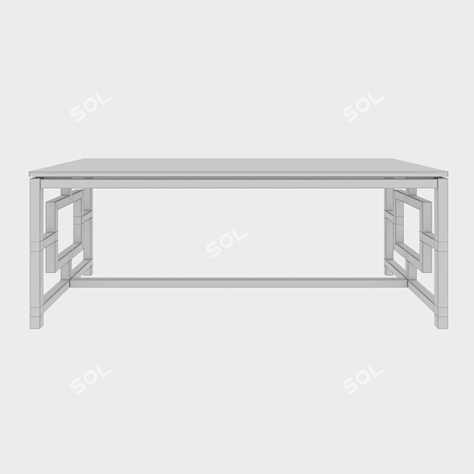 Sleek Black Glass Coffee Table 3D model image 3