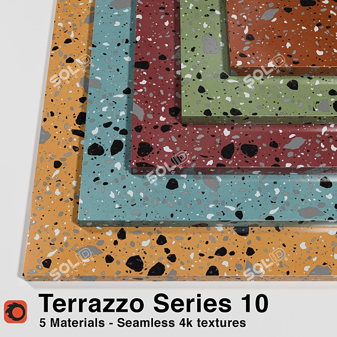Seamless Terrazzo Materials: Series 10 3D model image 1
