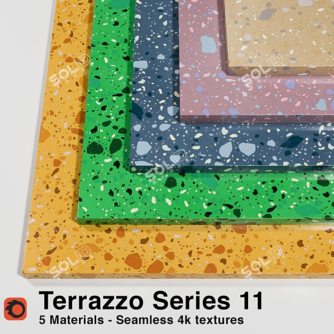 Seamless Terrazzo Materials - Series 11 3D model image 1