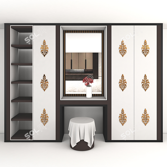 Sleek Storage Solution: Wall Wardrobe 3D model image 1