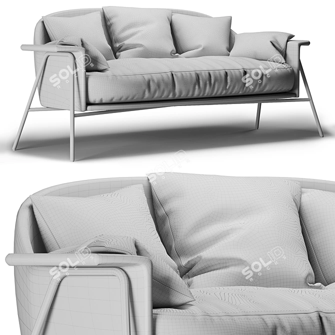 Kepi Sofa: Stylish Design, Comfortable Upholstery 3D model image 3