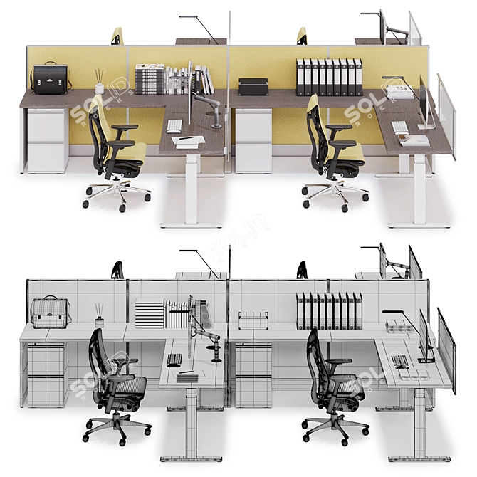 Efficient and Ergonomic: Herman Miller v7 Office System 3D model image 2