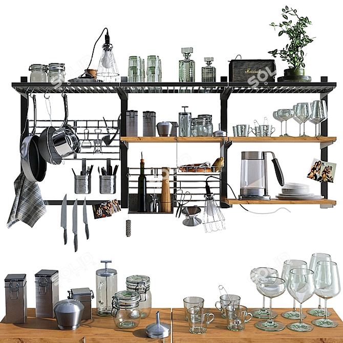 Kitchen Storage Shelf 3D model image 1