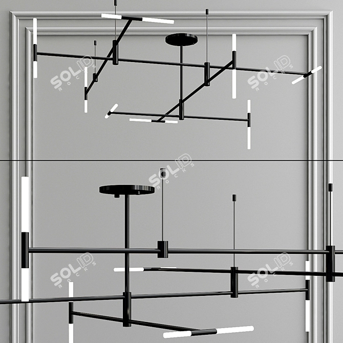 Elegant 16-Light Altona Chandelier 3D model image 1