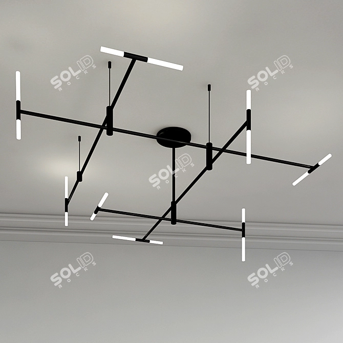 Elegant 16-Light Altona Chandelier 3D model image 2