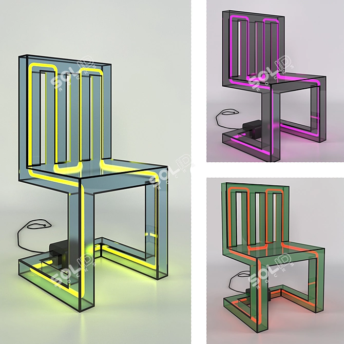 Modern LED Chair 3D model image 1