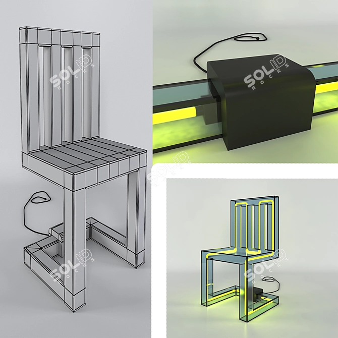 Modern LED Chair 3D model image 3