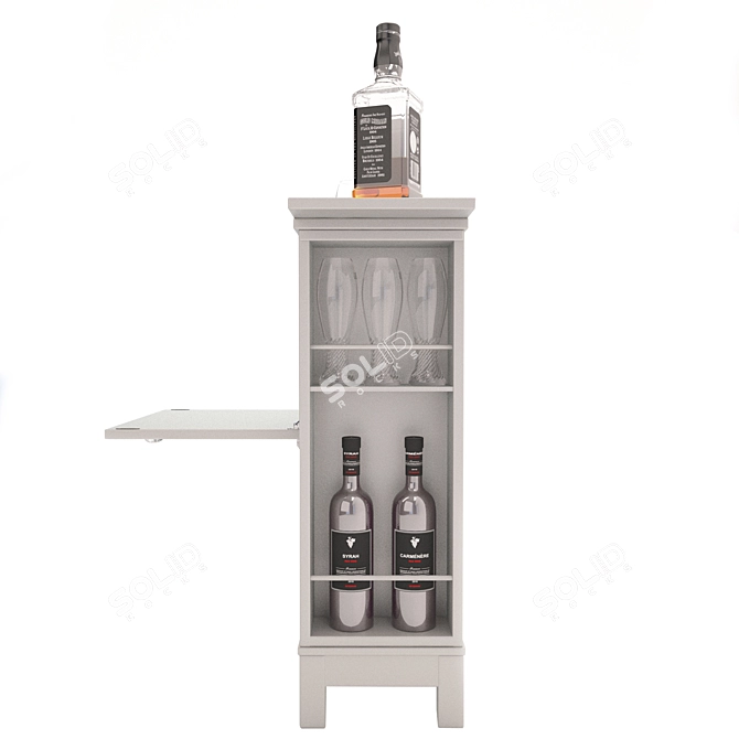 Title: Versatile Liquor Cart with Open and Close Bottles 3D model image 3