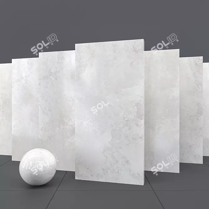 Sleek Alpes Ivory Marble 3D model image 1