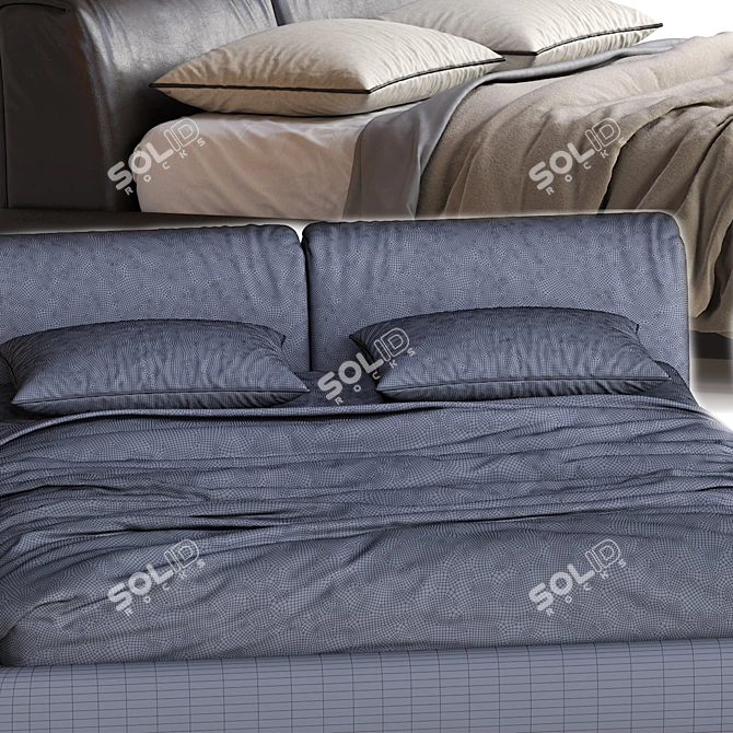 Elegant Poliform Bolton Bed 3D model image 3