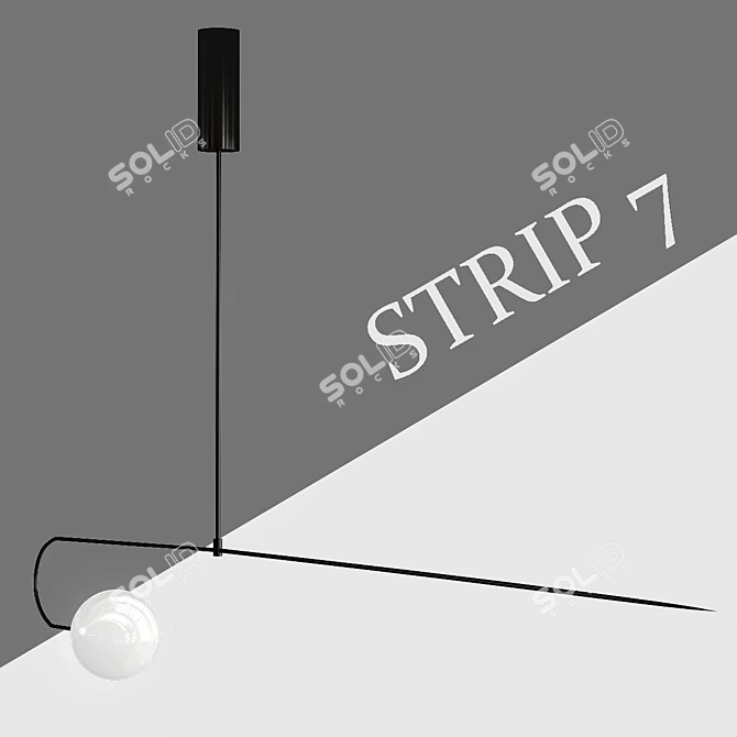 Modern Strip_7 Lighting Fixture 3D model image 1