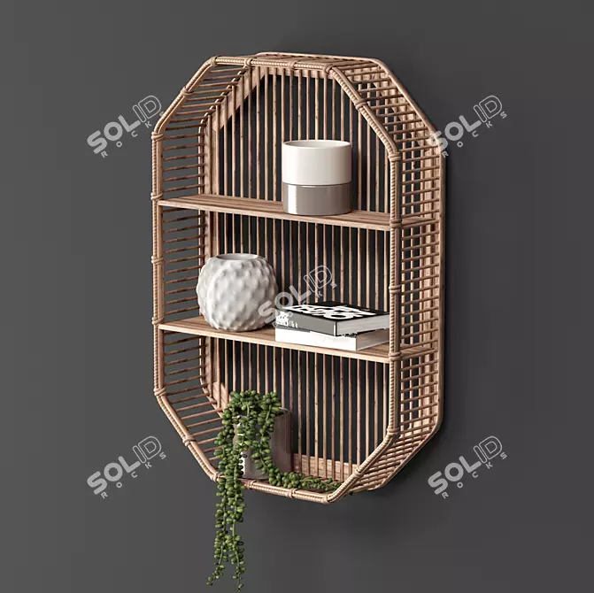 Bamboo Storage: Eco-Friendly Shelf 3D model image 1