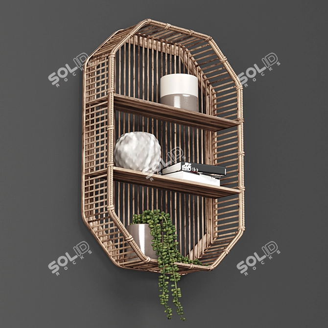 Bamboo Storage: Eco-Friendly Shelf 3D model image 2