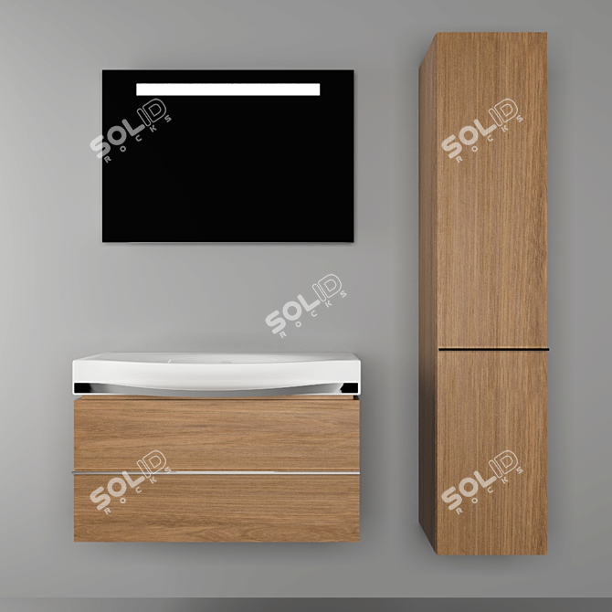 Elegant Vanity Set: Laufen Palace 3D model image 1