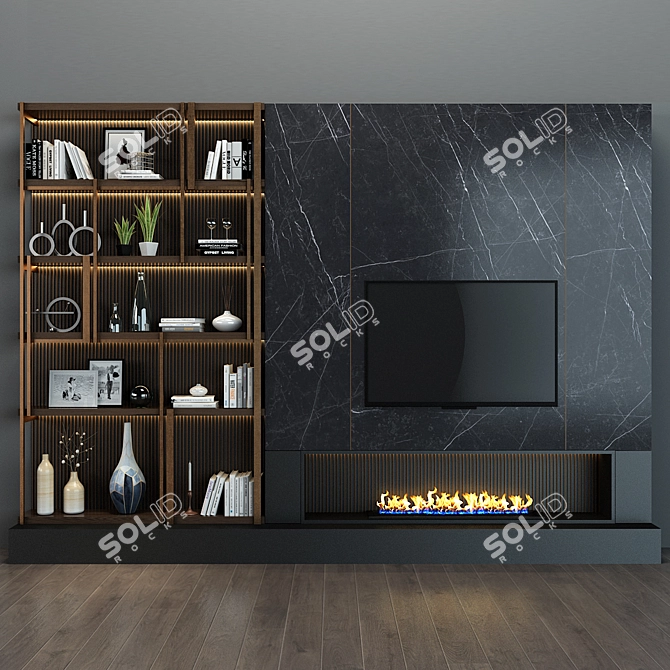 Sleek TV Shelf 46" by Studia 54 3D model image 1