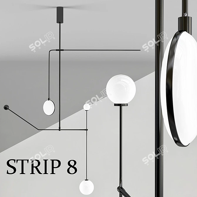 Sleek Strip_8 Lighting Fixture 3D model image 1