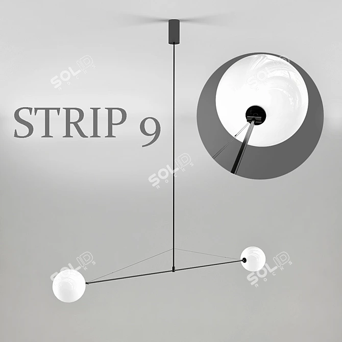 Modern LED Strip Light: Strip_9 3D model image 1
