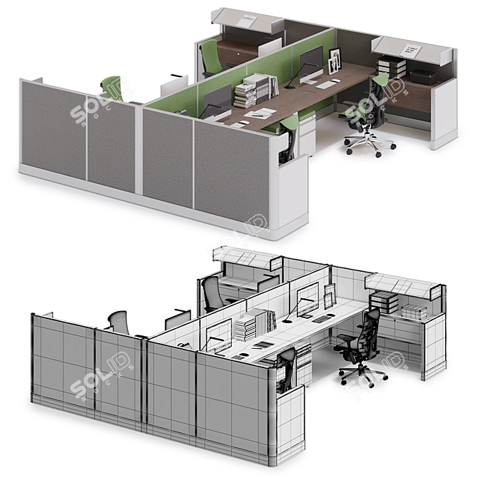 Elevate Efficiency: Herman Miller AO System 3D model image 2