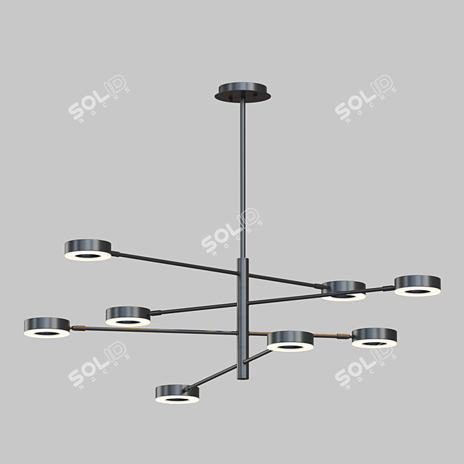 Modern LED Ring Pendant Lamp 3D model image 2