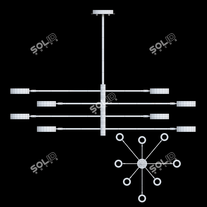 Modern LED Ring Pendant Lamp 3D model image 3