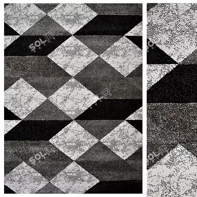 Elegant Tweed Modern Rug 3D model image 1