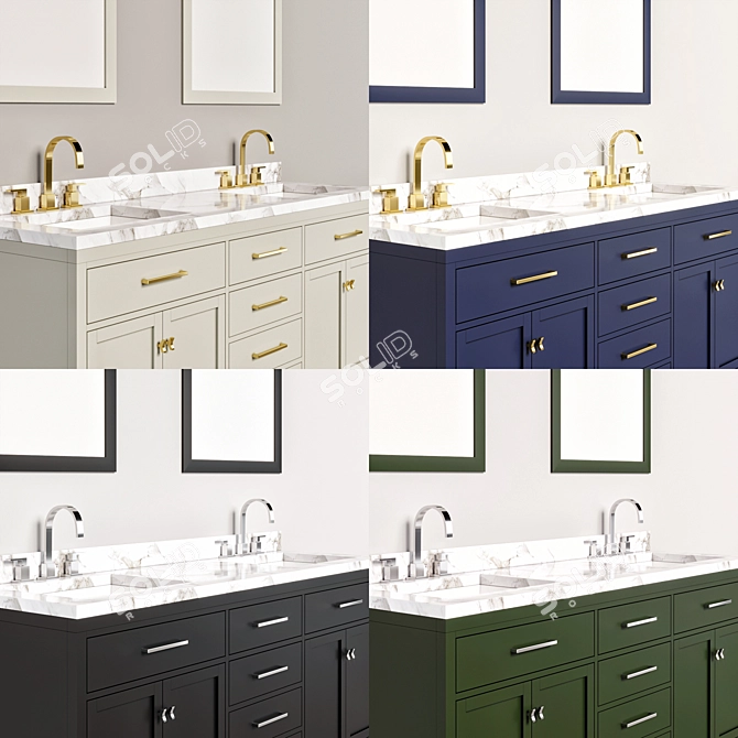 Contemporary HUTTON Bathroom Furniture Set 3D model image 3