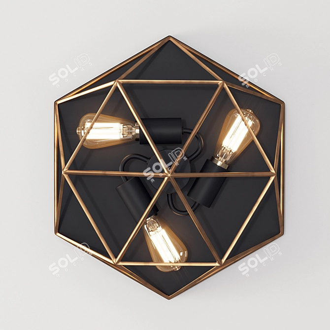 Prismatic Metal Cage Pendant 3D model image 1