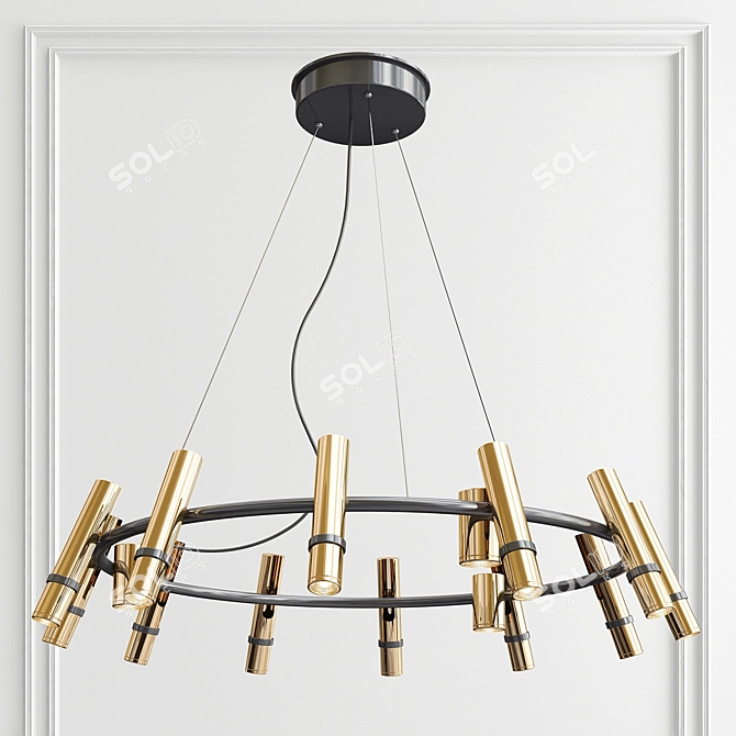 Modern React R Chandelier - Elegant Illumination 3D model image 2