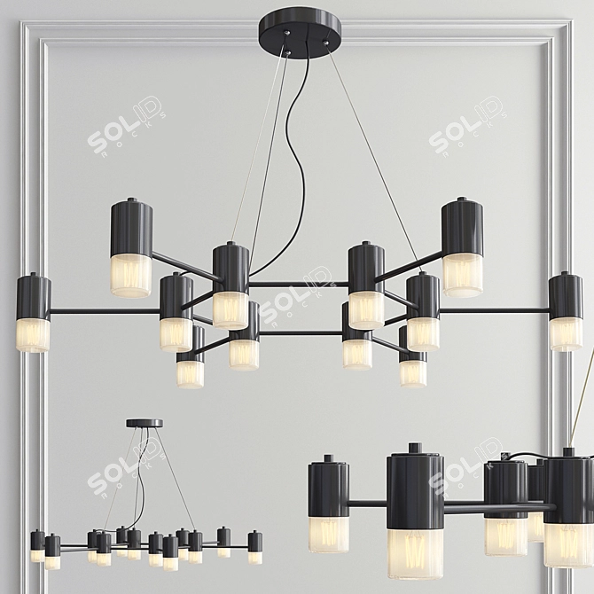 Elegant Aura Chandelier 3D model image 1